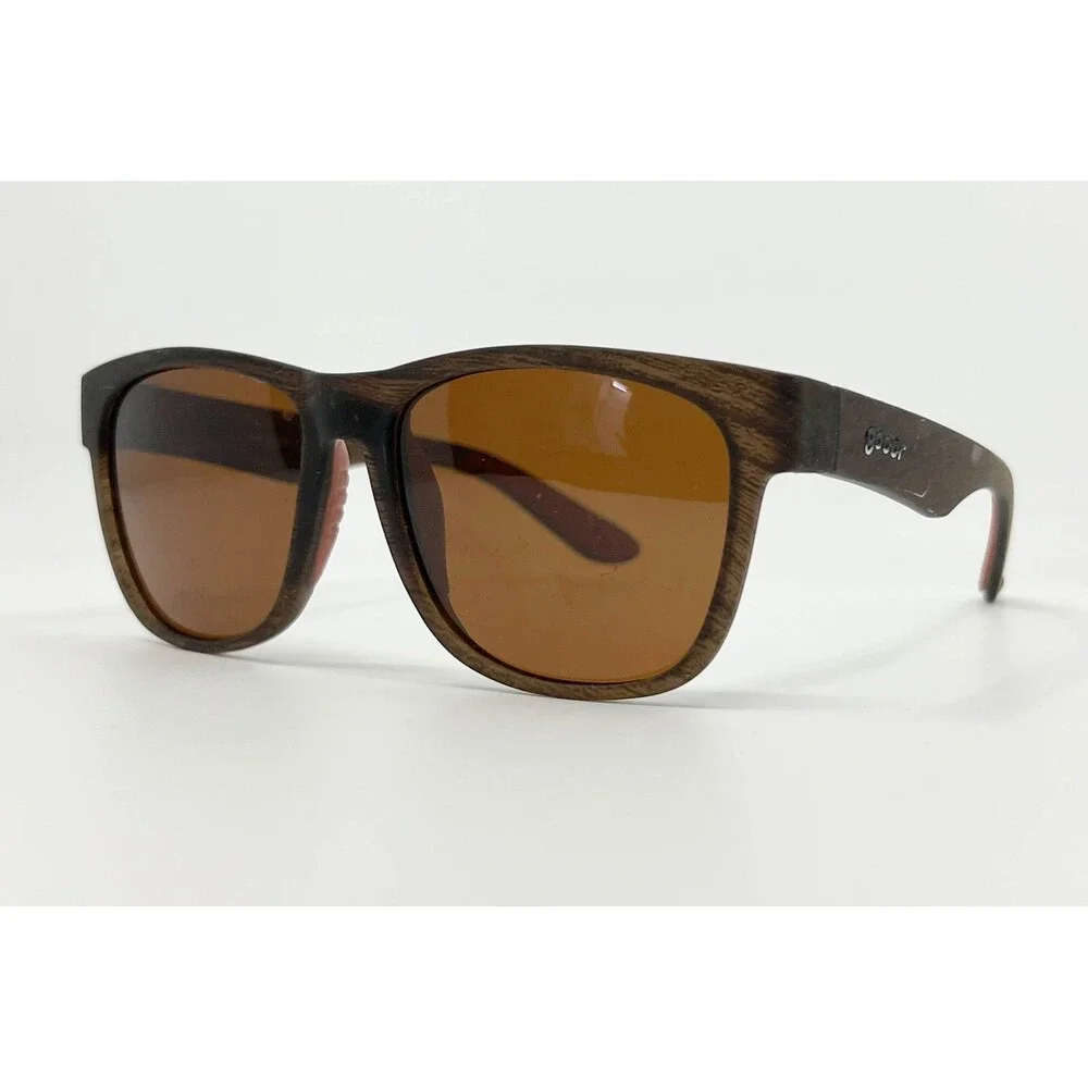 Goodr Sunglasses Unisex Brown Wood Grain Polarized Just Knock it On! One Size